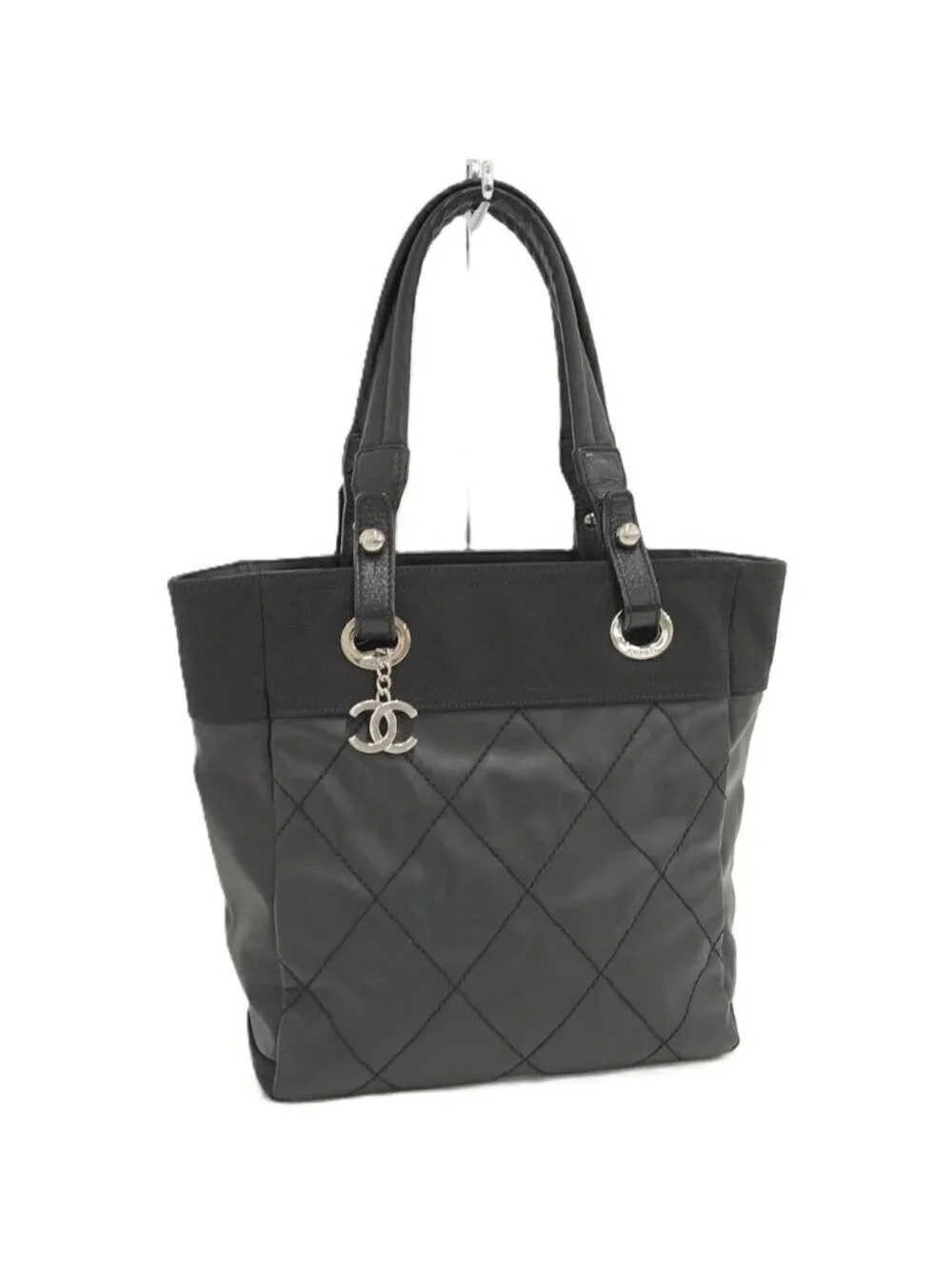 Chanel Paris Biarritz PM Tote Leather Black
